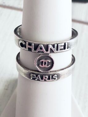 Vintage Chanel Pewter/ Silver Ring 
w COA